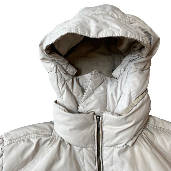Hugo Boss Real Down Reversible Parka Jacket Hooded Cream Brown Mens Size XL - Picture 3 of 15